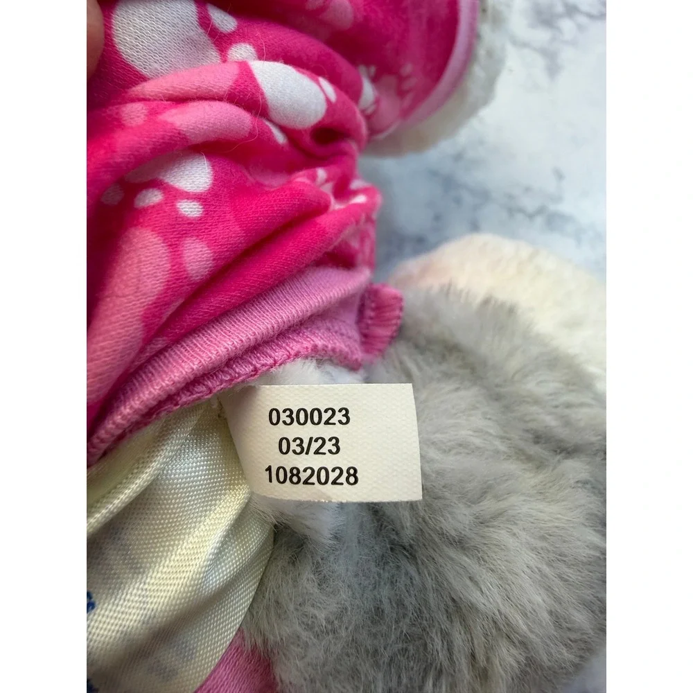 Build A Bear Promise Pets Grey White Cat Heterochromia Blue Yellow Eyes Pink PJs